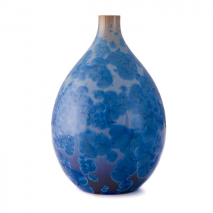 Simon Pearce Crystalline Medium Teardrop Vase - Cobalt